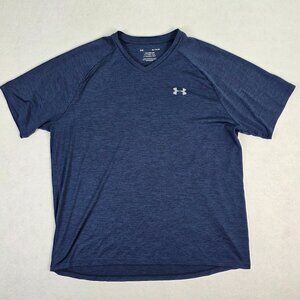 Under Armour XL Tech V Neck Blue Athletic Shirt